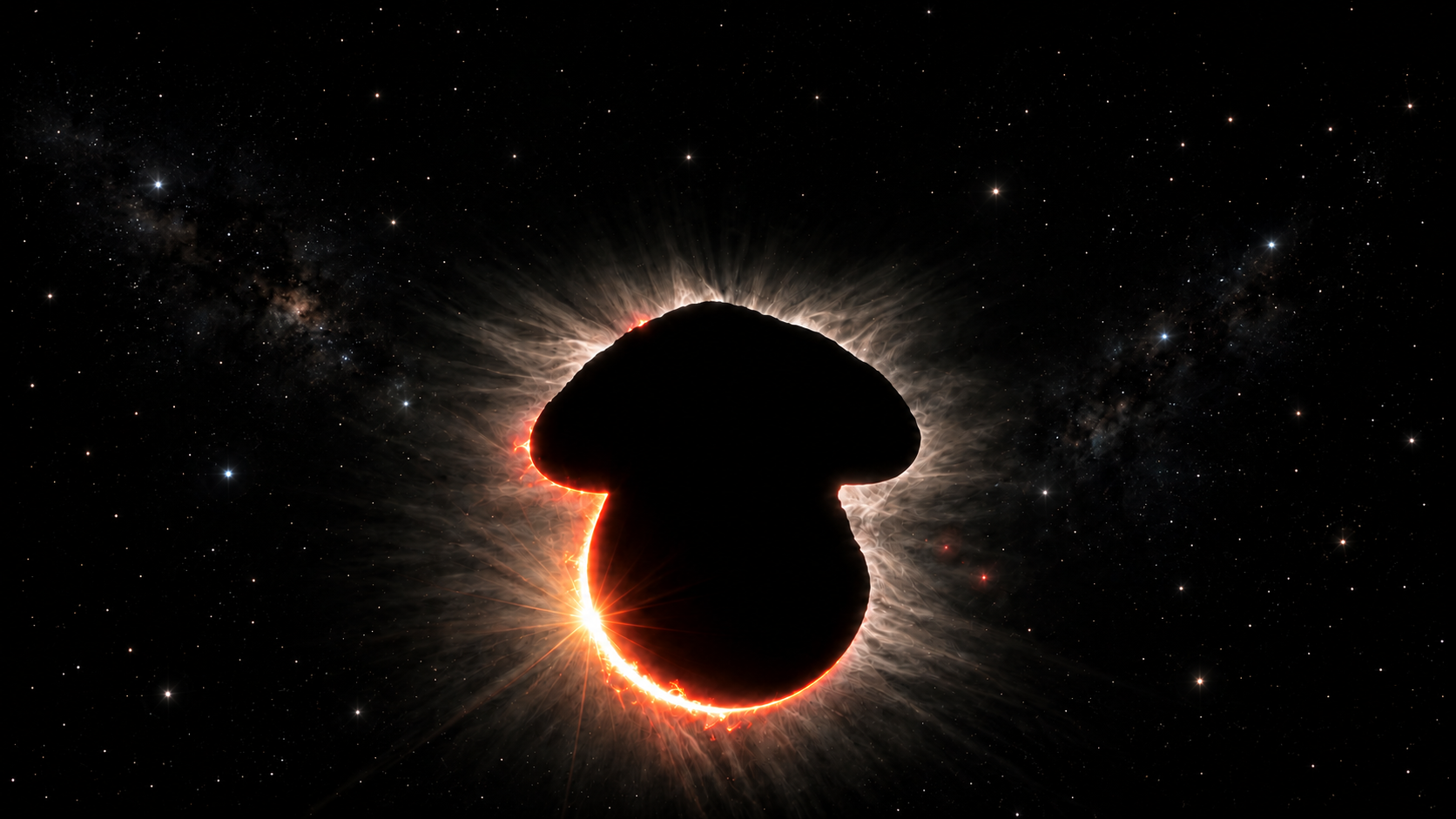 Eclipse solar em forma de cogumelo